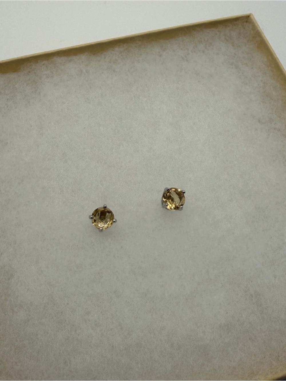 Sterling Silver Citrine Stud Earrings
